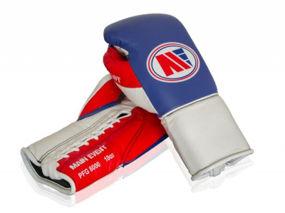 Main Event PFG 8000 Patriot Pro Fight Boxing Gloves Lace Up Blue Top