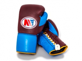 Main Event PFG 4000 Pro Fight Boxing Gloves Lace Up Claret Blue