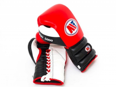 Main Event PSG 5000 Pro Spar Boxing Gloves Lace Up Red Black White