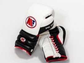 Main Event PSG 5000 Pro Spar Boxing Gloves Lace Up White Black