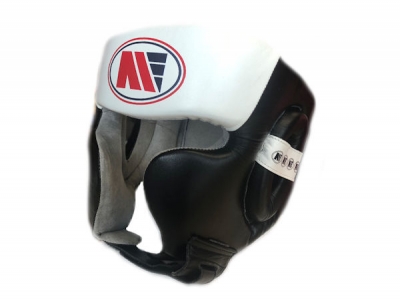Main Event Boxing Training Head Guard Cheek Protection Black White