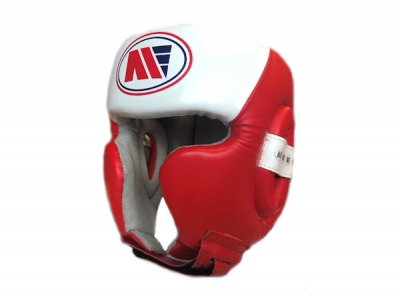 Main Event Boxing Training Head Guard Cheek Protection Red White