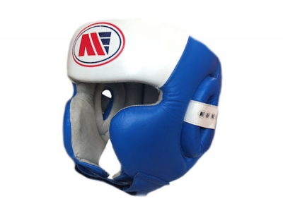 Main Event Boxing Training Head Guard Cheek Protection Blue White
