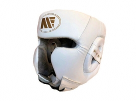 Main Event Boxing Training Head Guard Cheek Protection White Gold