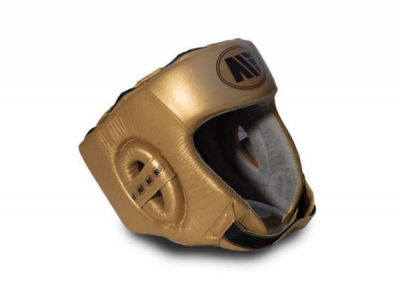 Main Event Childrens Kids Leather Training Boxing Head Guard Gold