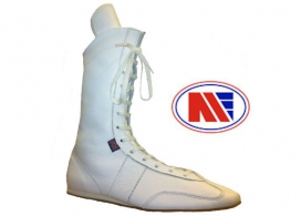 Main Event Pro Elite High Cut Leather Boxing Boots White
