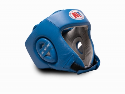 Main Event Childrens Kids Leather Training Boxing Head Guard Blue