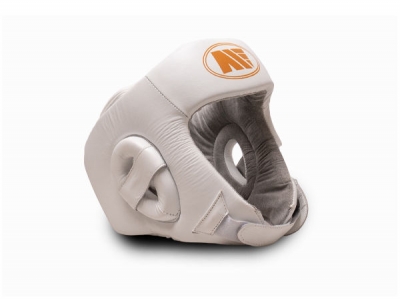 Main Event Childrens Kids Leather Training Boxing Head Guard White